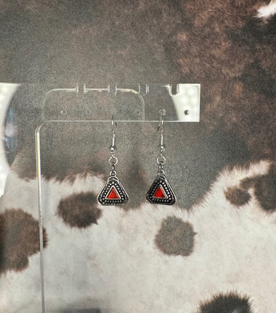 Red Marble Earrings