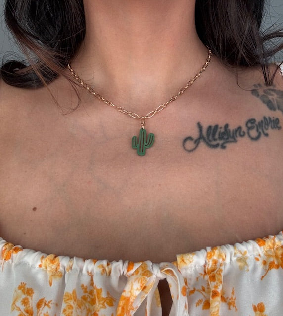 Chained Cactus Necklace