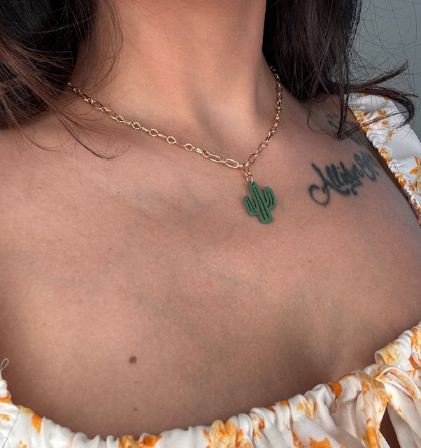 Chained Cactus Necklace