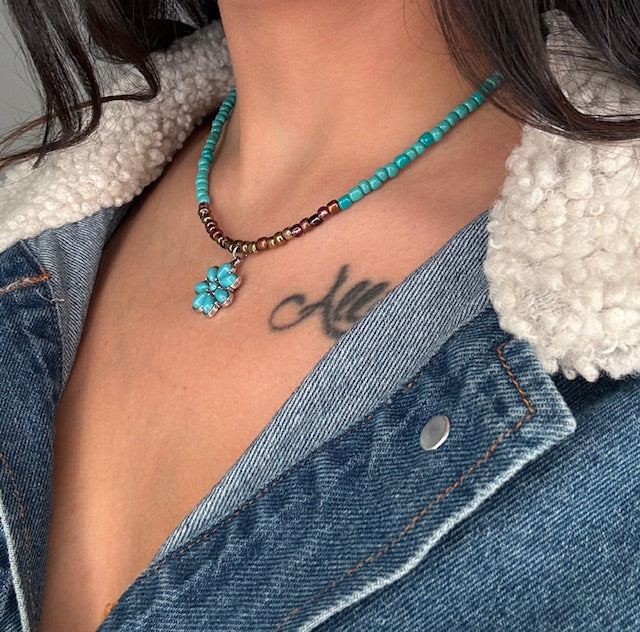 Western Squash Blossom Choker Necklace