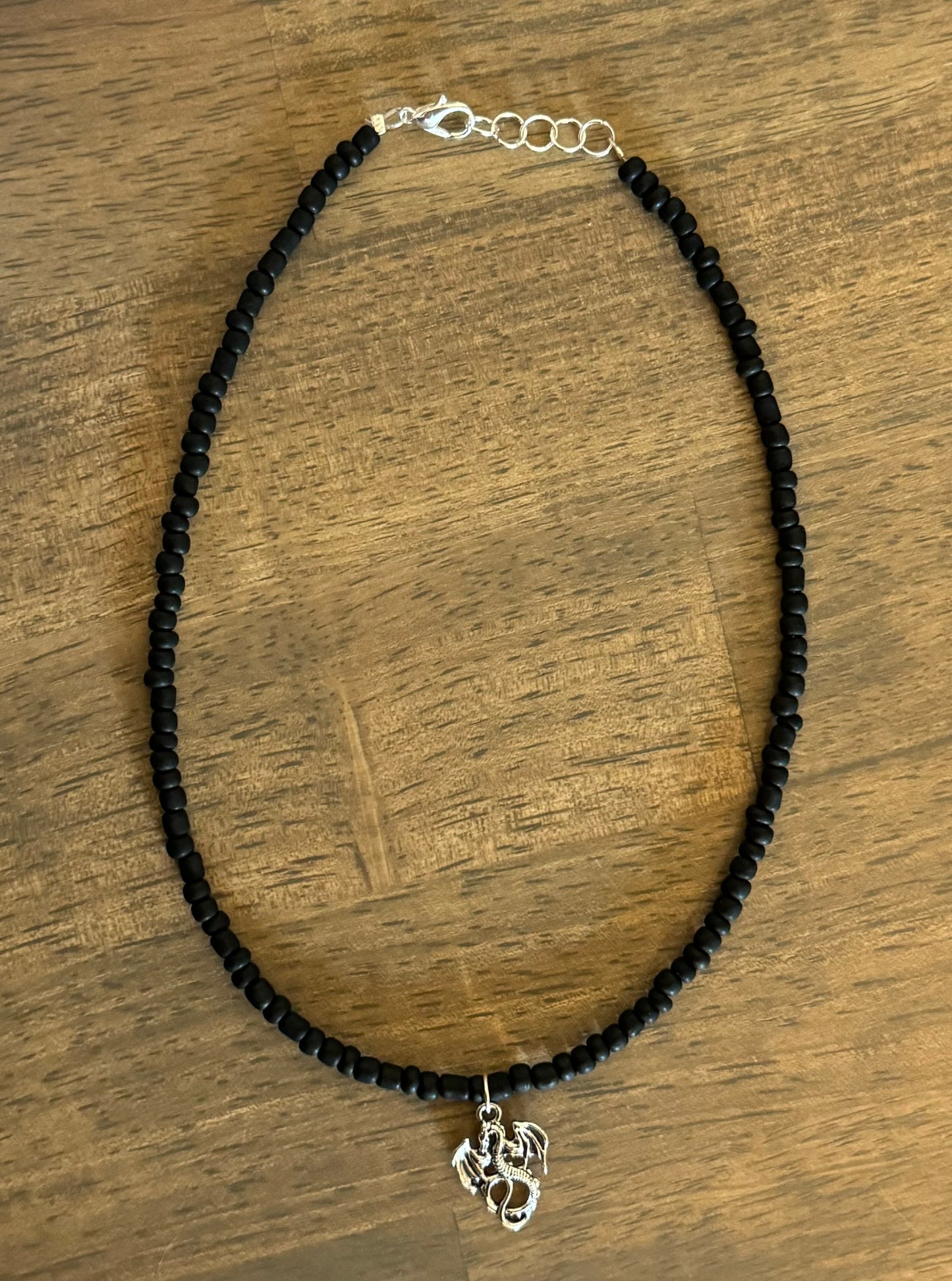 Black Morningstartail Dragon Necklace