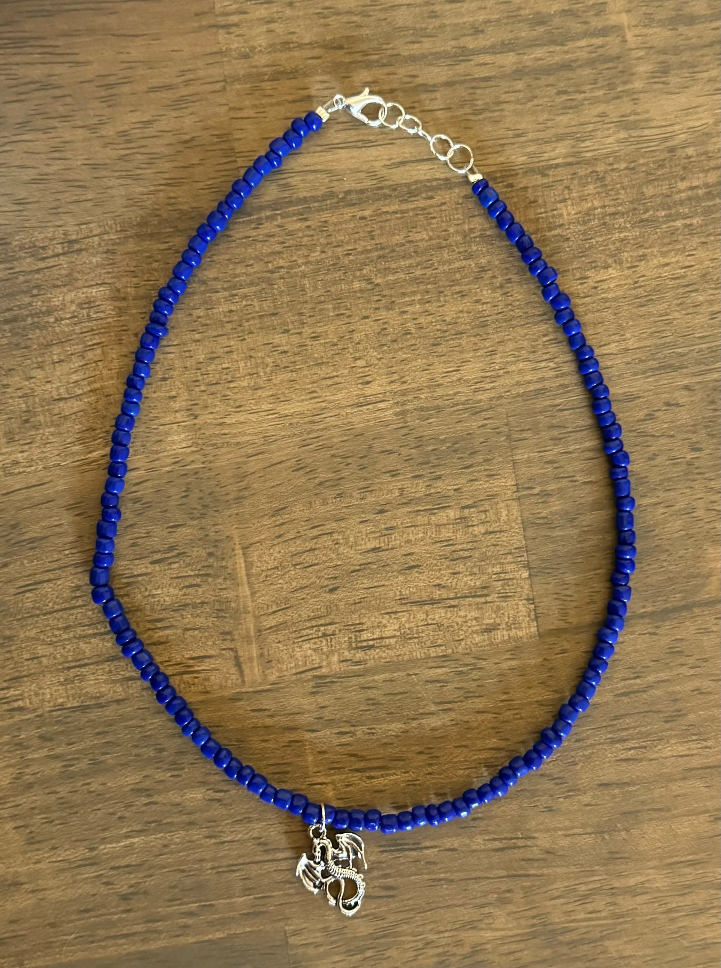 Blue Daggertail Dragon Necklace