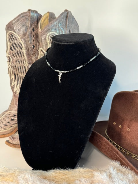 Gunmetal & Lead Choker Necklace