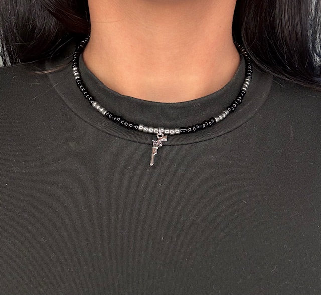 Gunmetal & Lead Choker Necklace