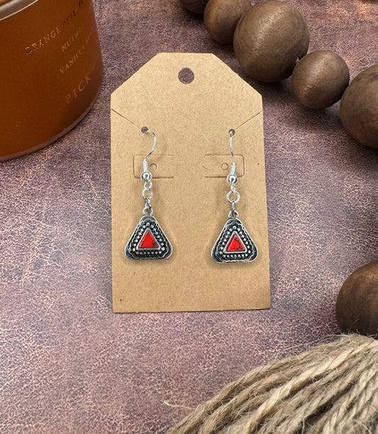 Red Marble Earrings