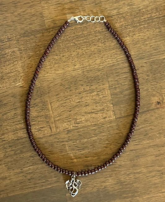 Brown Swordtail Dragon Necklace