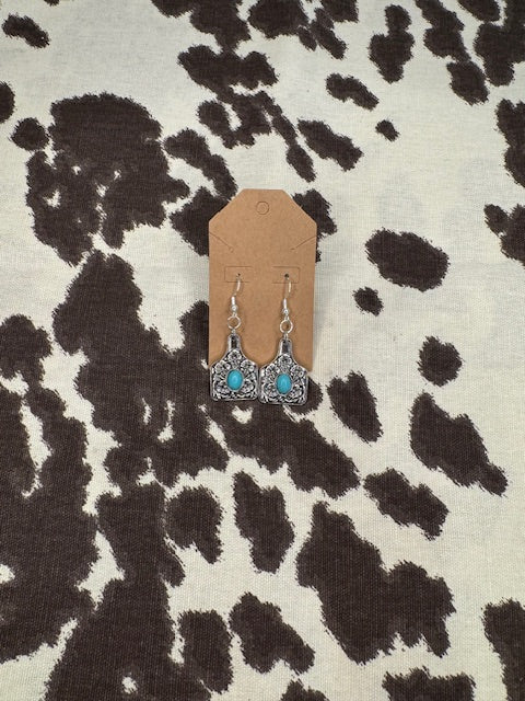 Cow Tag Earrings
