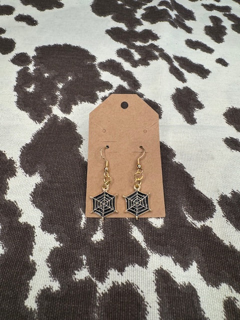 Black Spiderweb Earrings
