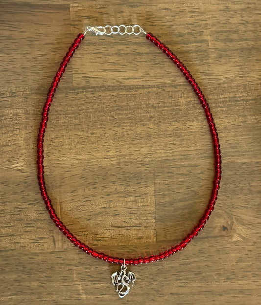 Red Daggertail Dragon Necklace